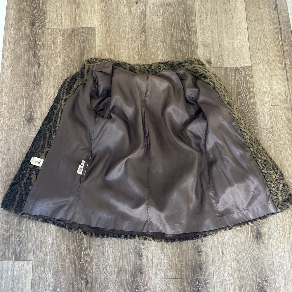 Mariel USA Vintage 80s Faux Fur Animal Print Jacket Coat Mob Wife Leopard Size M - Picture 6 of 14